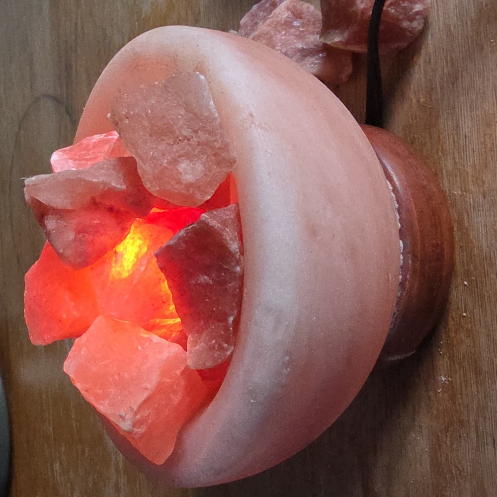 Himalayan Salt Lamp Bowl with Natural Pink Salt Chunks - Picture 3 of 4